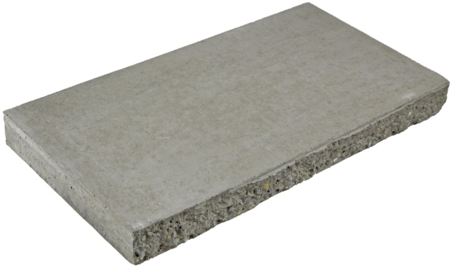 LEROMUR Trockenmauer, grau, EndAbdeckplatte, links