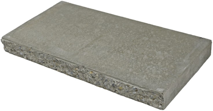 LEROMUR Trockenmauer, grau, EndAbdeckplatte, rechts