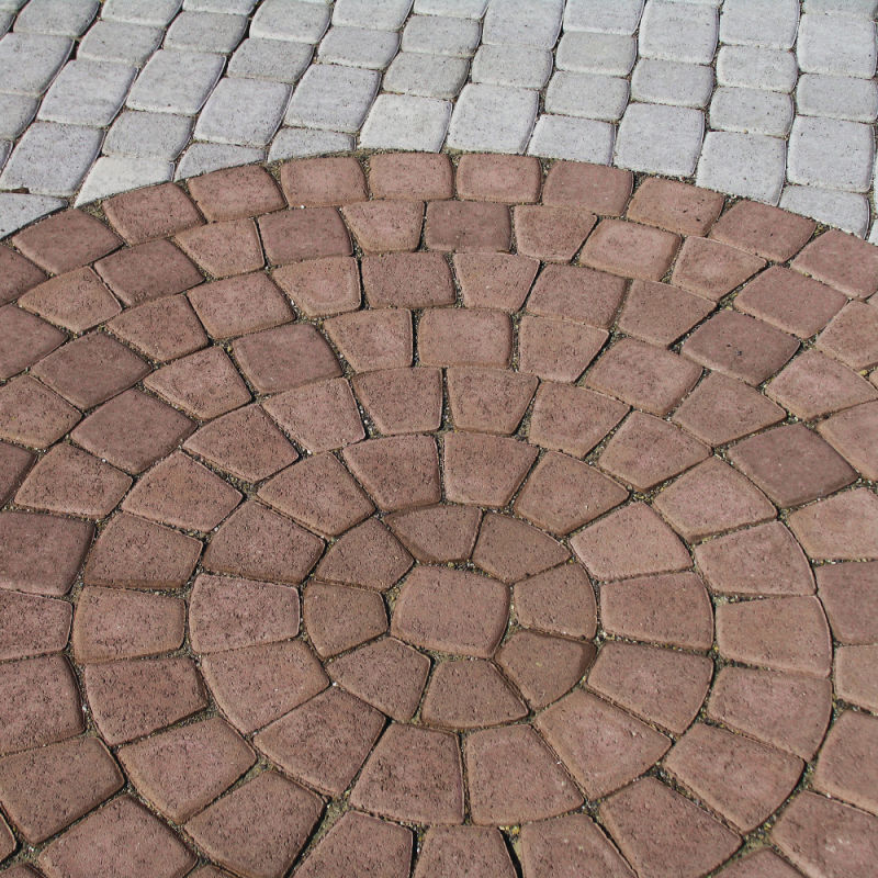PIAZZA Pflasterstein, grosser Kreisstein, grau, glatt, gefast