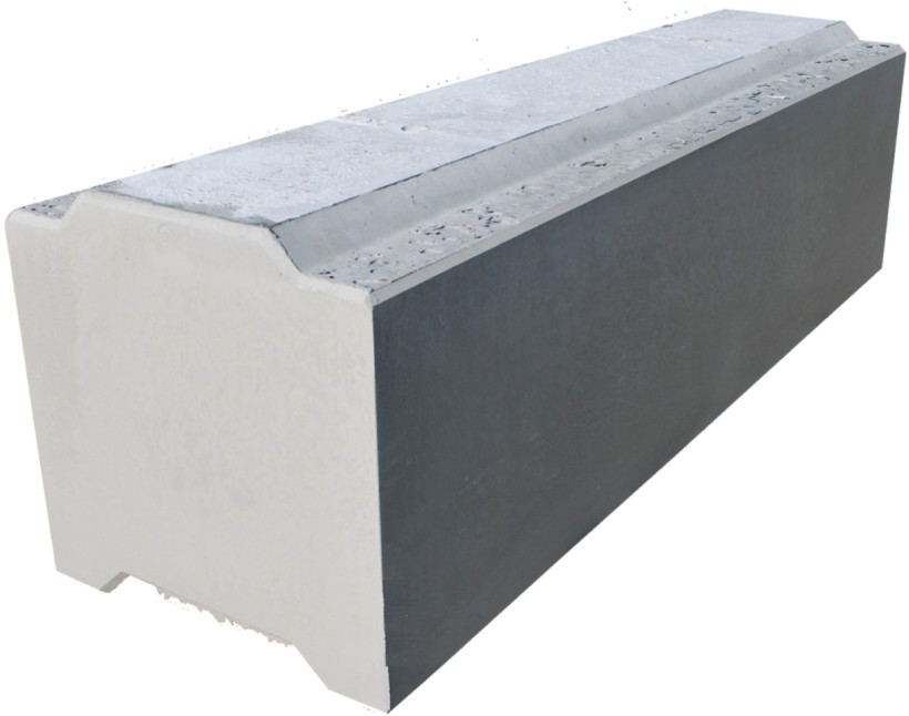 Betonblock, Eckstein, 160, grau, glatt, gefast