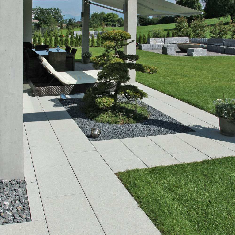 PARCO FINA Gartenplatte, anthrazit, gestrahlt, gefast, HW Stansstad
