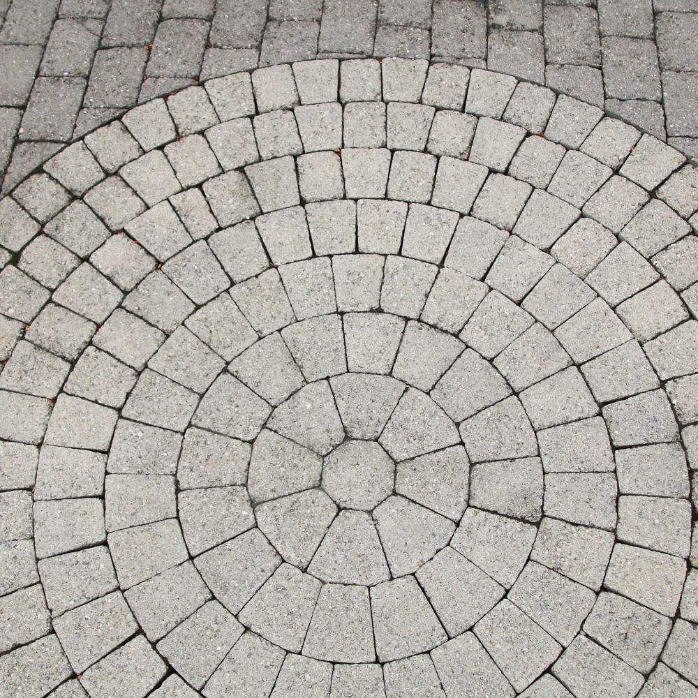 TEGULA Kreisstein inkl. Zentrumsstein, anthrazit, glatt, Kanten gebrochen