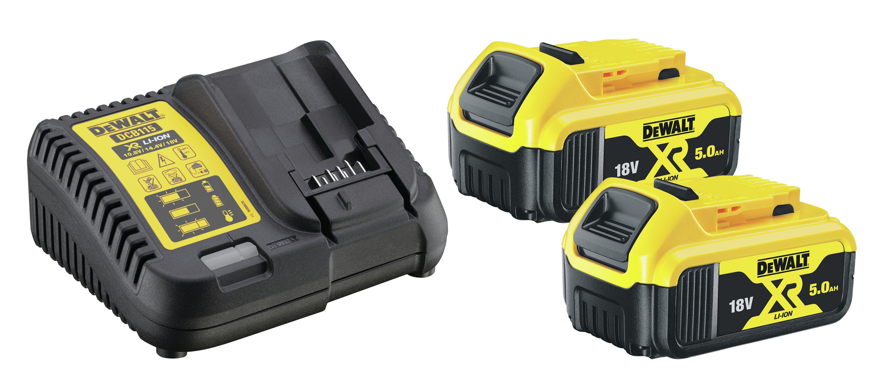 DeWALT Akku-Kit (2 x 18 V / 5 Ah plus DCB 115)
