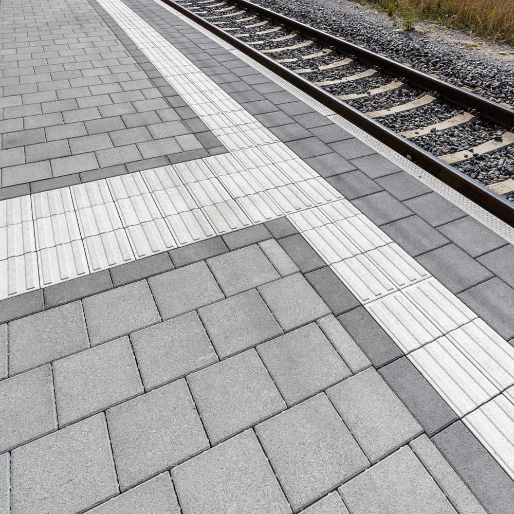 CARENA Sicherheitslinienpflasterstein, Typ N Normalstein, mit Nockenverbund, weiss