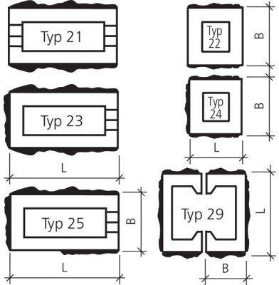 PROFILO Mauerstein Typ 29, Säulenstein, grau, gestrahlt, 3-seitig strukturiert