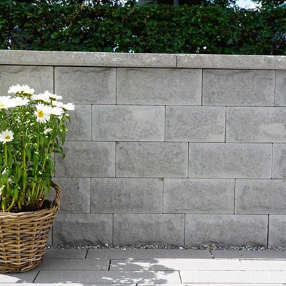 CUATRO Mauersteine, schwarz-weiss, mit 1-seitiger Felsstruktur