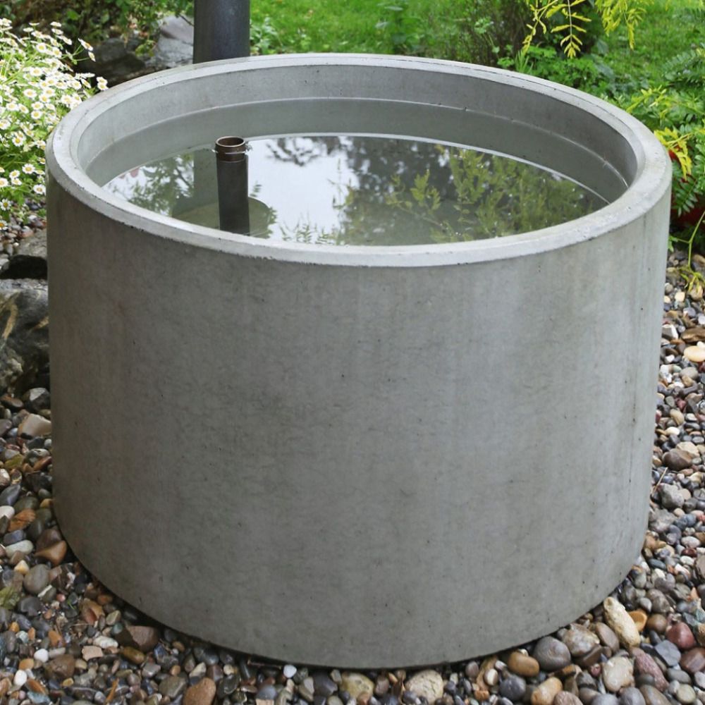 PARCO Brunnentrog rund, anthrazit, gestrahlt, inkl. Standrohr 1 1/4"