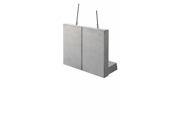 EXACTA Winkelplatte Typ 1, grau, glatt, gefast, bewehrt