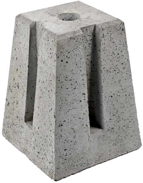 Betonsockel Typ A, mit Loch ohne Nut, grau, glatt