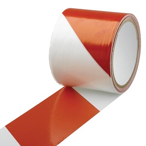 Absperrband rot/weiss 8 cm